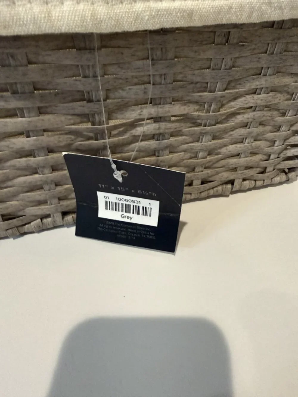 Container Store Montauk Rectangular Storage Basket Medium Grey 11x15x6.5 New Tag